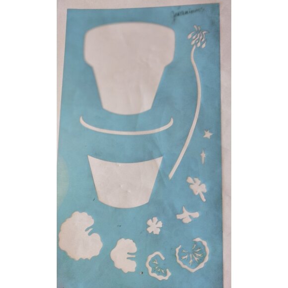 Sandy Aubuchon Stencil Flower Pot Geraniums Easy Art Productions Free Form - Picture 1 of 11